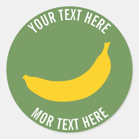 Schattige geel bananenfruit logo aangepaste sticke ronde sticker (Voorkant)