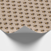 Schattige geel Bee Pattern Wrapping Papier (Hoek)