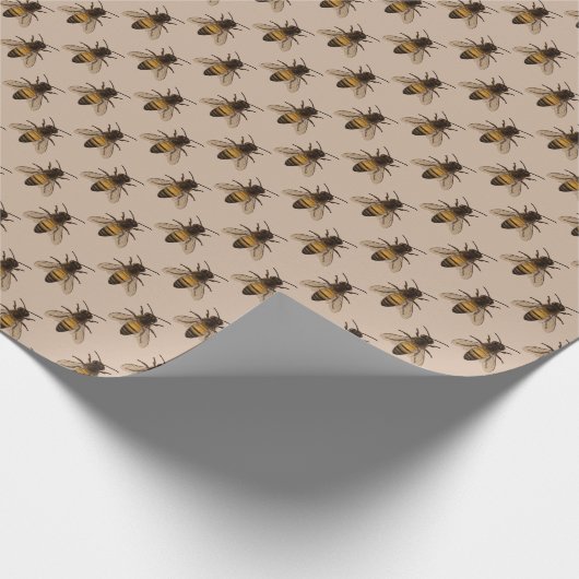 Schattige geel Bee Pattern Wrapping Papier (Hoek)