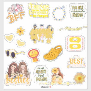 Schattige Geel Beste Vriend, Besties BFF Stickers