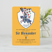 Schattige Geel Blauw Middeleeuwen Gemonteerde Ridd Kaart (Staand voorkant)