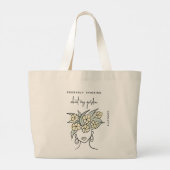 Schattige Geel Bloemen Plant Boho Tuinman Personal Grote Tote Bag (Achterkant)