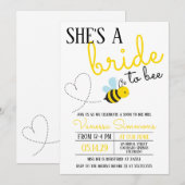 Schattige Geel Bruid naar Bijen Vrijgezellenfeest Kaart (Voorkant / Achterkant)