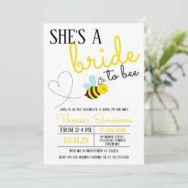 Schattige Geel Bruid naar Bijen Vrijgezellenfeest Kaart