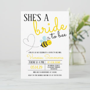 Schattige Geel Bruid naar Bijen Vrijgezellenfeest Kaart