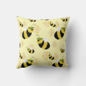 Schattige Geel Bumble Bee Honingraat Hart Baby Kam Kussen (Achterkant)