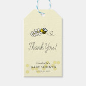 Schattige geel Bumble/Honey Baby shower dank u Cadeaulabel (Voorkant)