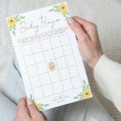 Schattige Geel Bumblebee Baby shower Bingogame Flyer