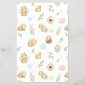 Schattige Geel Bumblebee Baby shower Bingogame Flyer (Achterkant)