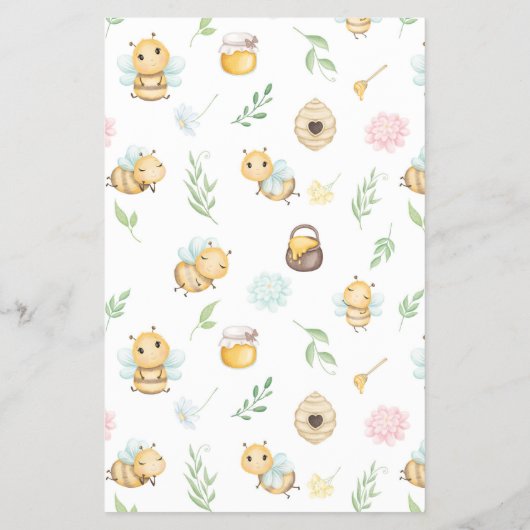 Schattige Geel Bumblebee Baby shower Bingogame Flyer (Achterkant)