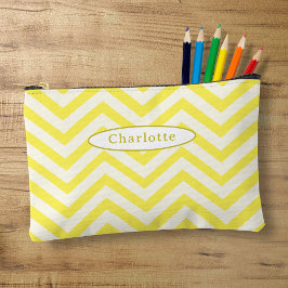 Schattige geel Chevron Patroon Modern Pencil Hoesj Etui