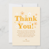 Schattige Geel Daisy Verjaardag Bedankkaart (Voorkant)