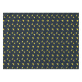 Schattige geel dinosauruspatroon op blauw tafelkleed (Voorkant (Horizontaal))