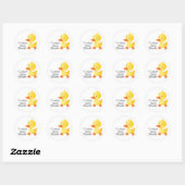 Schattige geel Duckie Baby shower Ronde Sticker (Vel)