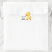 Schattige geel Duckie Baby shower Ronde Sticker (Tas)