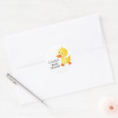 Schattige geel Duckie Baby shower Ronde Sticker (Envelop)