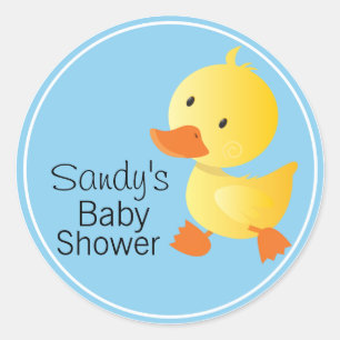 Schattige geel Duckie Baby shower Ronde Sticker