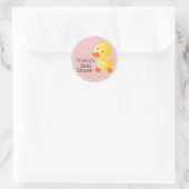 Schattige geel Duckie Baby shower Ronde Sticker (Tas)