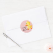 Schattige geel Duckie Baby shower Ronde Sticker (Envelop)