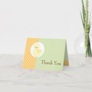 Schattige geel Ducky Polkadot Bedankt Opmerking Ka