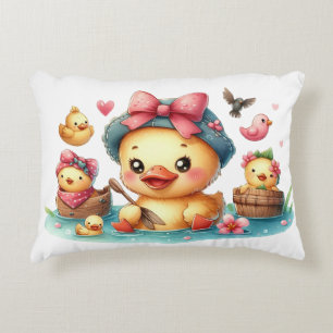 Schattige geel eendje baby Accent Pillow Kussen