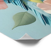 Schattige geel en blauw Baby budgie parkietenvogel Poster (Hoek)