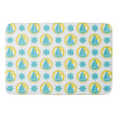Schattige geel en blauw nautisch patroon badmat (Voorkant)
