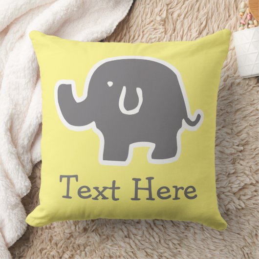 Schattige geel en grijs olifant aangepaste Kinder Kussen (Deken)