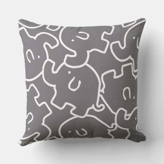 Schattige geel en grijs olifant aangepaste Kinder  Kussen (Achterkant)