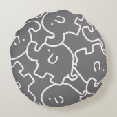 Schattige geel en grijs olifant Kinder Sierkussen Rond Kussen (Achterkant)