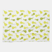 Schattige Geel en Groen Peren Fruitpatroon Theedoek (Horizontaal)