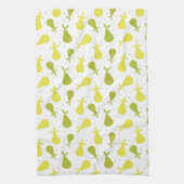 Schattige Geel en Groen Peren Fruitpatroon Theedoek (Verticaal)