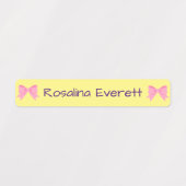 Schattige Geel en Roze Bows Meisjes Namen Kinder Labels (Design 1)