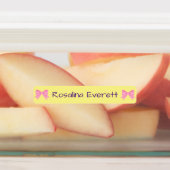 Schattige Geel en Roze Bows Meisjes Namen Kinder Labels (Aangebracht)