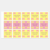 Schattige Geel en Roze Bows Meisjes Namen Kinder Labels (Vel)