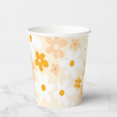Schattige Geel en Wit Daisy Papieren Bekers (Rechts)