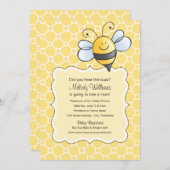 Schattige Geel en Zwart Bumblebee Baby shower Kaart (Voorkant / Achterkant)