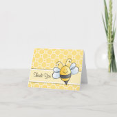 Schattige Geel en Zwart Bumblebee Bedankkaart (Voorkant)