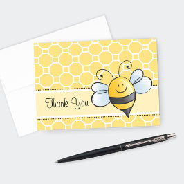 Schattige Geel en Zwart Bumblebee Bedankkaart