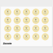 Schattige Geel en Zwart Bumblebee Honey Business Ronde Sticker (Vel)