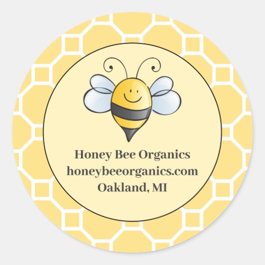 Schattige Geel en Zwart Bumblebee Honey Business Ronde Sticker (Voorkant)
