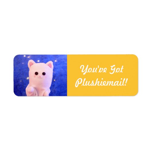 Schattige geel gepersonaliseerde stijlvolle fotoma etiket (Voorkant)