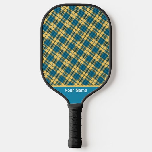 Schattige geel geruit Pro Pickleball Paddle (Achterkant)