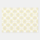 Schattige Geel Grijs Geometrisch Bijenstrepen  Inpakpapier Vel (Voorkant 2)