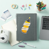 Schattige geel haar kleurstof fles Cartoon Sticker (iPad Cover)