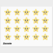 Schattige geel Happy Face Emoji Ster Sticker (Vel)