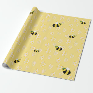 Schattige geel hommels en honingraat Baby shower Cadeaupapier