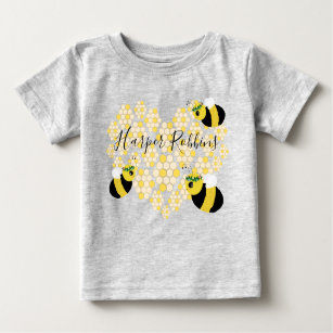 Schattige geel honingraat hart honing bij Baby cad