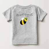 Schattige geel honingraat hart honing bij Baby cad (Achterkant)