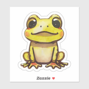 Schattige geel kikkerdier sticker